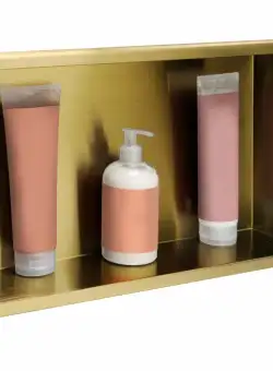 Raft incastrat pentru baie 30x45 auriu periat