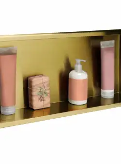 Raft incastrat pentru baie 30x60 auriu periat