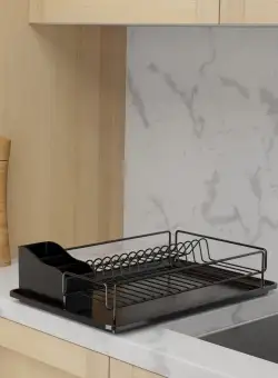 Raft pentru vase Dish Rack Vintage 1, Negru, 48x33 cm