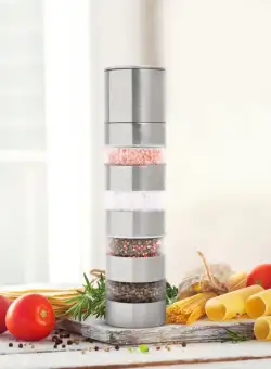 Rasnita pentru condimente 4 in 1 - inox - 5 x 21 cm - BEWELLO