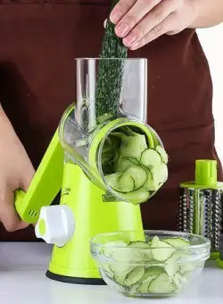 Razatoare manuala pentru legume Tabletop Drum Grater, 3 lame interschimbabile