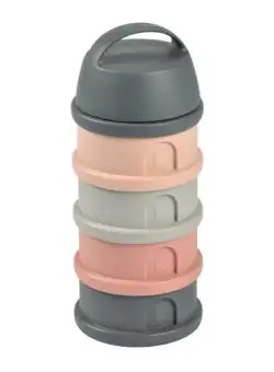 Recipient lapte praf 4 compartimente Beaba Mineral Grey/Pink