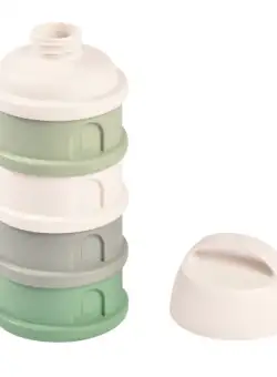 Recipient lapte praf 4 compartimente Beaba Sage Green