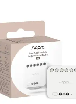 Releu 2 canale Aqara Dual Relay Module T2 cu contor de putere si functie interblocare pentru motoare