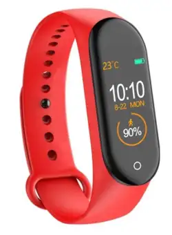 Resigilat Bratara Sport M4 Techstar® Pentru Fitness, Monitorizarea Presiunii Sangelui si A Batailor Inimii, Rosu