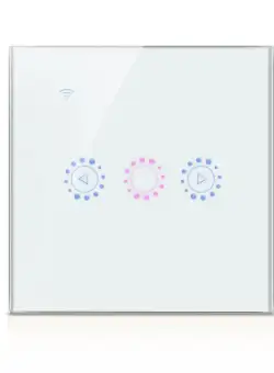 Resigilat Intrerupator Smart Touch Techstar®, Wireless 2.4GHz, Dimmer, Sticla Securizata, Design Modern, Iluminare LED, 1 Faza, cu NUL, Alb