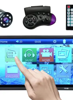 Resigilat MP5 Player Techstar® 7800S, 2DIN, Camera Marsarier, Ecran HD Touch 7 inch, Comenzi Volan, Telecomanda, MirrorLink, Bluetooth 4.2