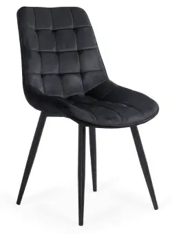 RESIGILAT - Scaun living din catifea si cadru metalic BUC 206 negru