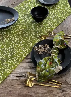 Runner Green Leaf 45 x 150, Verde, 45x1x150 cm