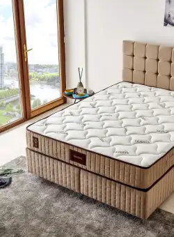 Saltea Bamboo, Alb, 150x25x200 cm