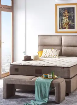 Saltea Cotton, Alb, 140x32x200 cm