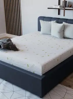 Saltea Ortopedica Luna Green, Aloe Vera, arcuri impachetate, husa detasabila, 90 x 200 x 20 cm