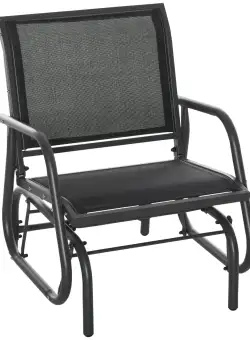 Scaun Balansoar 2 în 1 Outsunny din Metal, Design Modern, 75x66x85 cm, Negru | Aosom Romania