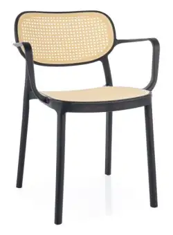 Scaun Bali 2 negru/ratan