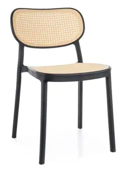 Scaun Bali negru/ratan