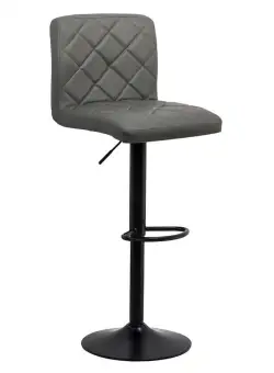 Scaun bar, înălțime reglabilă, rotativ, suport picioare, piele ecologica, gri, ABS 147