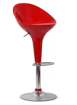 Scaun bar, înălțime reglabilă, rotativ, suport picioare, plastic ABS, rosu, ABS 105
