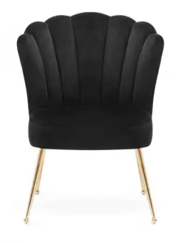 Scaun Bolonia velvet negru/gold – H90