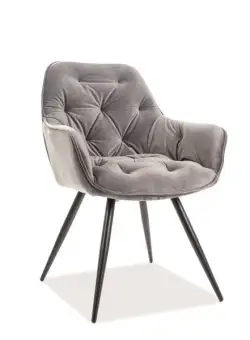 Scaun Cherry velvet gri/negru Blu14