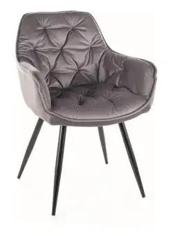 Scaun Cherry velvet gri/negru Monolith85