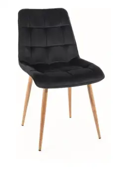 Scaun Chic D velvet negru/stejar Blu19