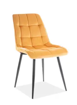 Scaun Chic velvet mustariu/negru Blu68