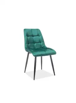 Scaun Chic velvet verde/negru Blu78