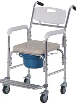 Scaun cu Rotile HOMCOM pentru Persoane cu Mobilitate Redusă, cu Oală Detașabilă, Confortabil | Aosom Romania