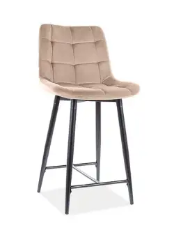 Scaun de bar Chic H-2 Beige/Negru – H92 cm