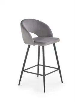 Scaun de bar H-96 velvet gri - H89 cm