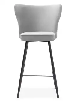 Scaun de bar Modena gri picioare negru - H60 cm