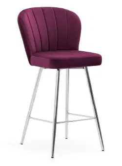 Scaun de bar Shelly burgundy silver - H107 cm
