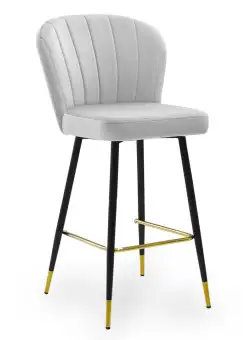 Scaun de bar Shelly gri picioare negre/gold - H97 cm