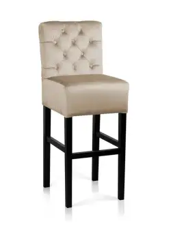 Scaun de bar tapitat Chester bej – H70 cm