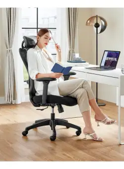 Scaun De Birou Ergonomic Din Plasa, Negru