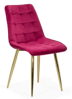 Scaun de bucatarie din catifea si cadru auriu BUC 252 visiniu