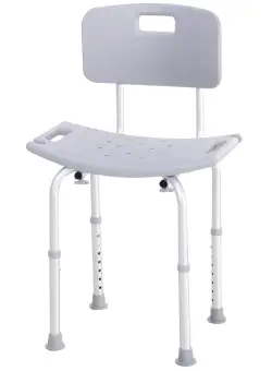 Scaun de dus HOMCOM din Aluminiu si Plastic, Inaltime reglabila 8 Niveluri 71-78.5cm Picioruse antiderapante | Aosom RO