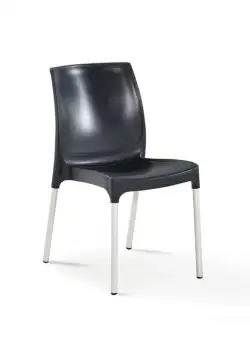 Scaun de gradina CASTEL, model ratan, antracit, 58x55x82 cm