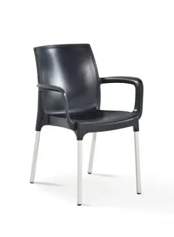 Scaun de gradina CASTELLO, model ratan, antracit, 58x55x82 cm