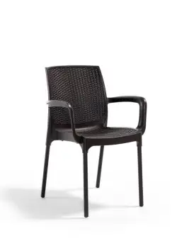 Scaun de gradina SUNSET, model ratan, maro, 57x57x84 cm