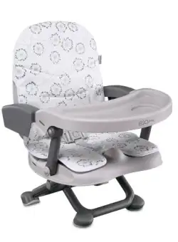 Scaun de masa Lorelli Ego Plus, Booster, pliabil si reglabil, 6 luni - 3 ani, maxim 15 kg, reglare inaltime 4 pozitii, centura sigurata 3 puncte, White Fluff