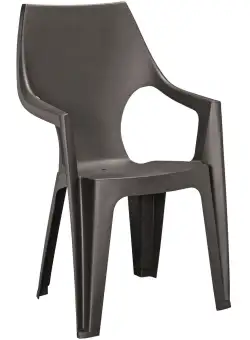 Scaun din plastic graphite cu spatar inalt Keter Dante