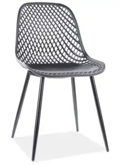 Scaun din plastic si metal Corral A negru – H75 cm