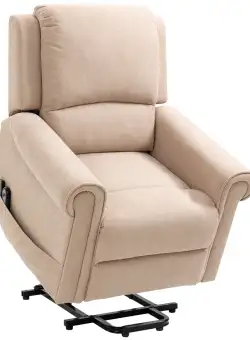 Scaun electric cu ridicare, cu inclinare, tapitat cu tesatura, telecomanda, buzunare laterale si cadru din otel, maro HOMCOM | Aosom RO