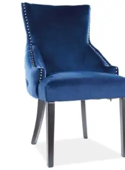 Scaun George Velvet Albastru – l56xA45xH96 cm