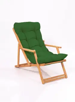 Scaun gradina Relax V2, Verde/Natural, L 66 x l 48 x H 110 cm