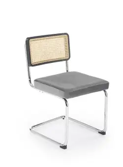 Scaun K504 ratan natural - velvet gri