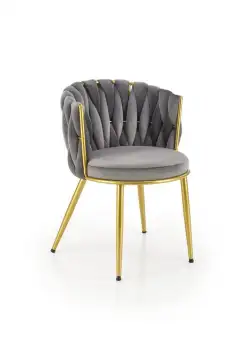 Scaun K517 velvet gri/gold