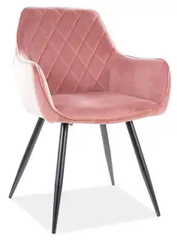 Scaun Linea Velvet Roz/Negru – H82 cm