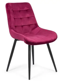 Scaun living din catifea si cadrul metalic BUC 206 visiniu